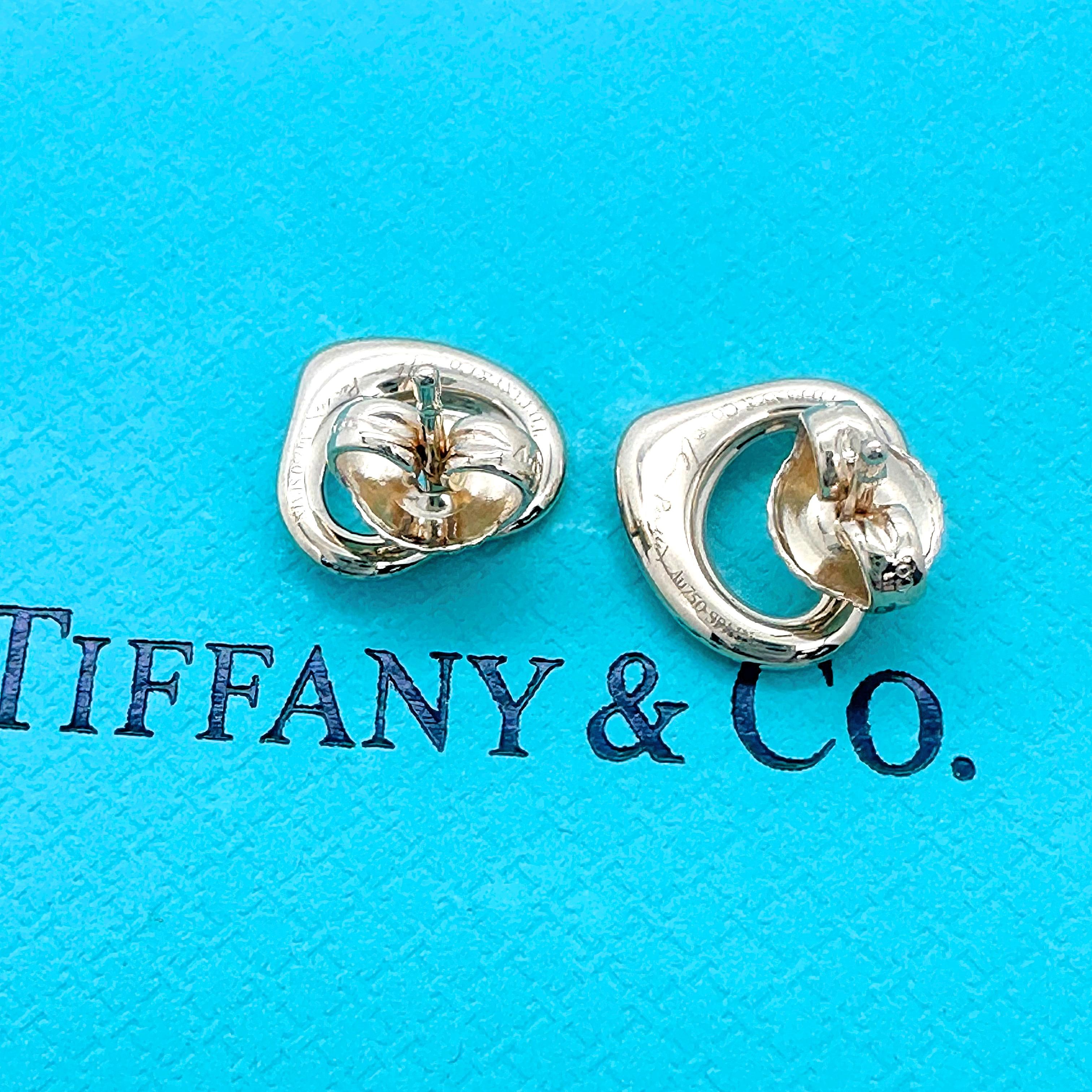 Tiffany & Co. Elsa Peretti Open Heart Stud Earrings 18k Rose Gold 11 mm 3