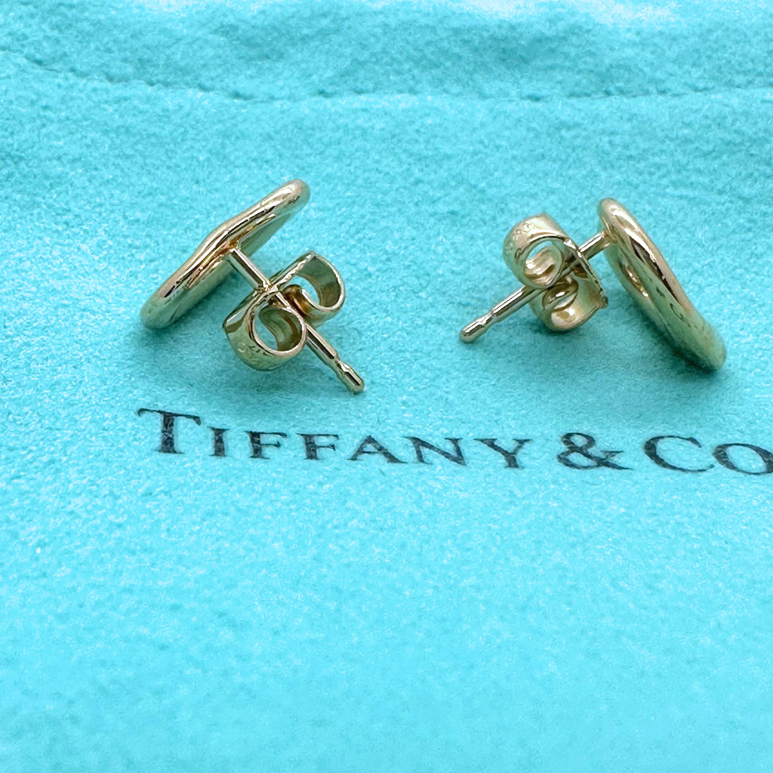 Tiffany & Co. Elsa Peretti Open Heart Stud Earrings 18k Rose Gold 11 mm 5