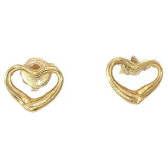 Tiffany & Co. Elsa Peretti Open Heart Stud Earrings in 18K Yellow Gold