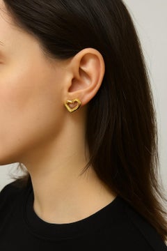 Tiffany & Co. Elsa Peretti Open Heart Stud Earrings – Vintage Large Size