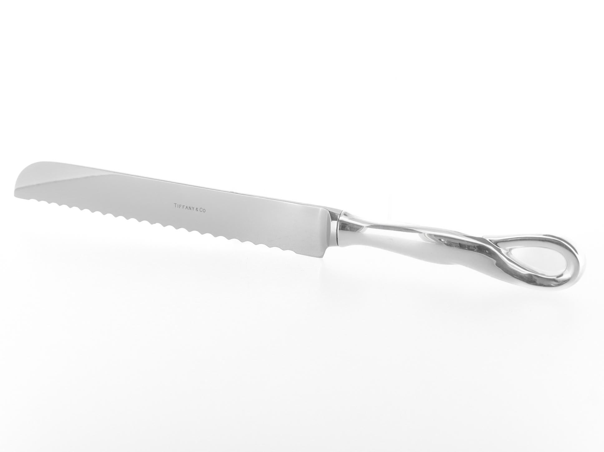 Argento 925 Tiffany & Co. Elsa Peretti Padova Sterling Coltello da Pane con Lama Inossidabile in vendita