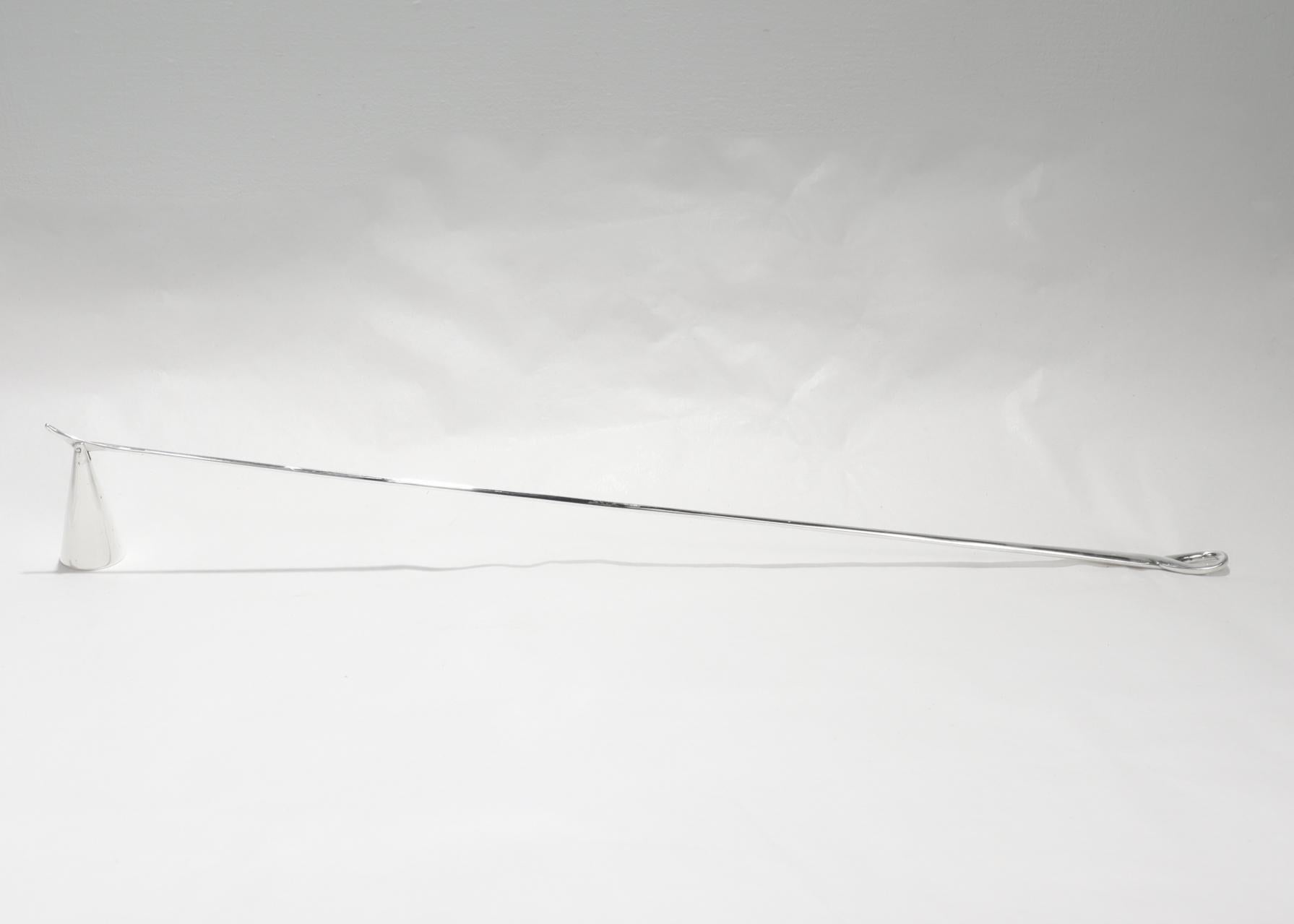 A fine designer silver candle snuffer.

In sterling silver.

By Elsa Peretti for Tiffany & Co.

In the Padova pattern.

Marked to the reverse of the handle for T & Co. / Sterling / Peretti © / Italy / 1984 (Padova's release year).

Simply a