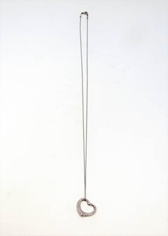Tiffany & Co. Elsa Peretti Pave Diamond Open Heart Necklace in Platinum
