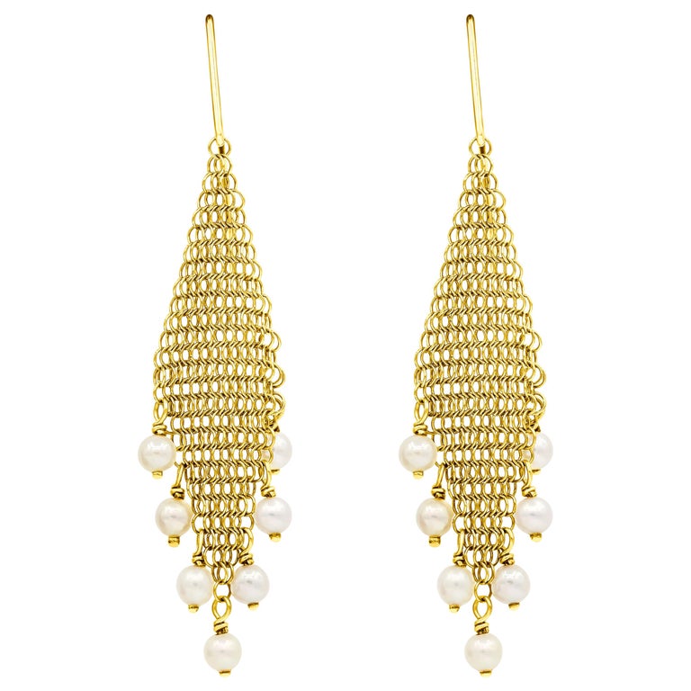 elsa peretti mesh fringe earrings