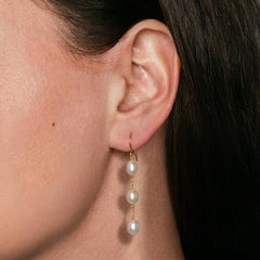 Tiffany & Co Elsa Peretti Pearls by the Yard 18K Gold Drop Earrings