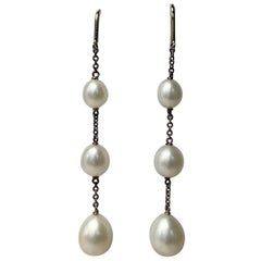 Vintage Tiffany & Co. Elsa Peretti Pearls by the Yard Chain Earrings Sterling Silver