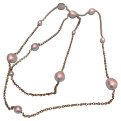 Tiffany & Co Elsa Peretti Perlen by the Yard Sprinkle Halskette aus 18 Karat Gelbgold