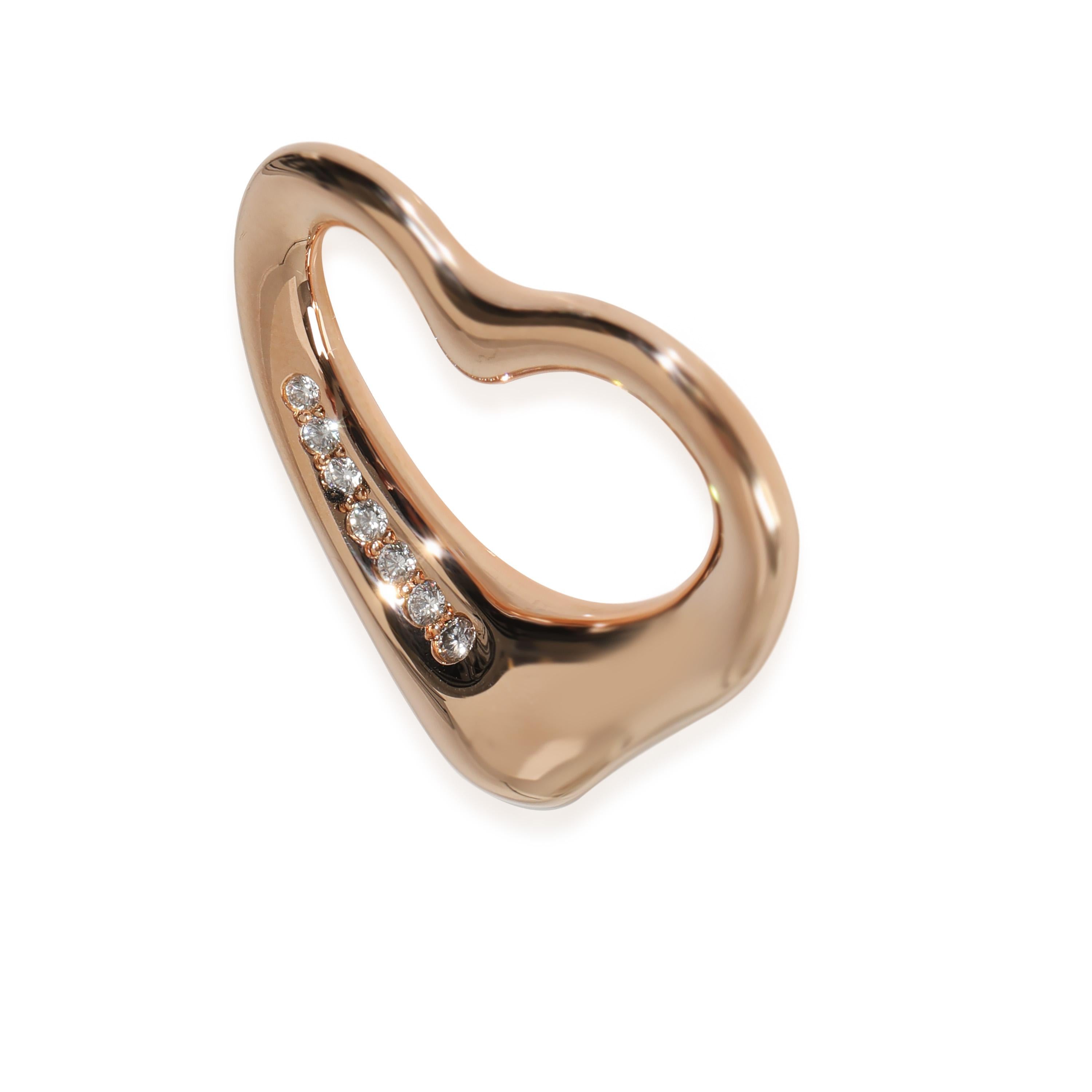 Tiffany & Co. Pendentif Elsa Peretti en or rose 18k 0,1 CTW Bon état - En vente à New York, NY