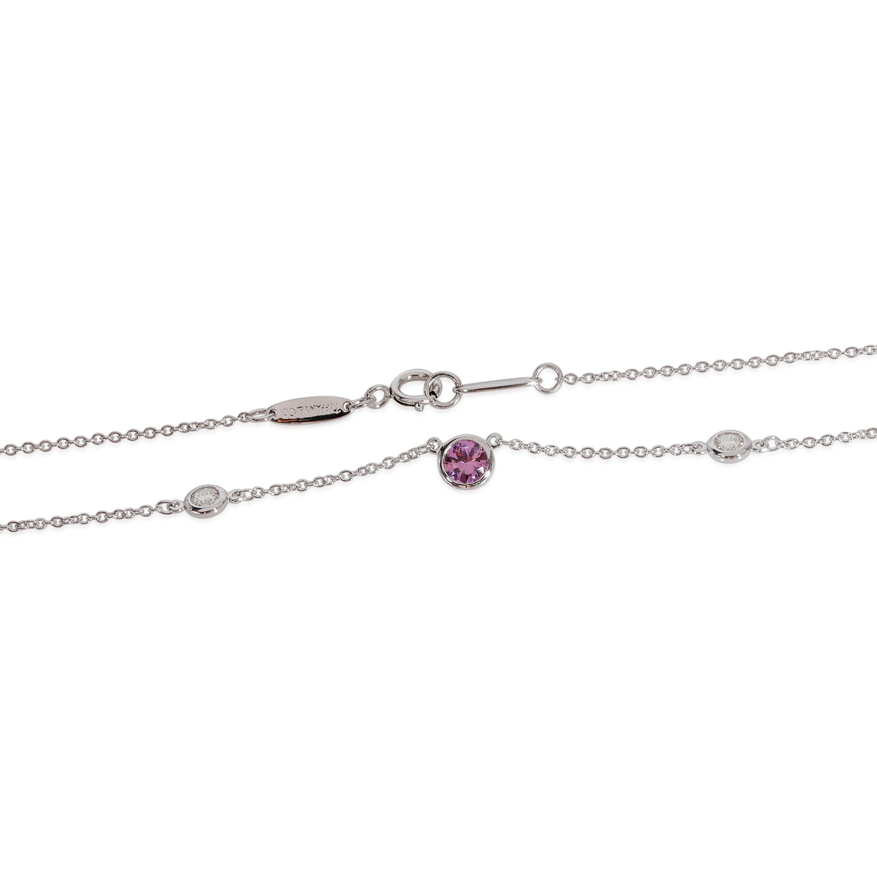 Tiffany & Co. Elsa Peretti, collier en saphir rose et diamants au mètre Excellent état à New York, NY