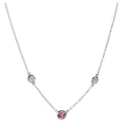 Tiffany & Co. Elsa Peretti Pink Sapphire Diamond by the Yard Necklace