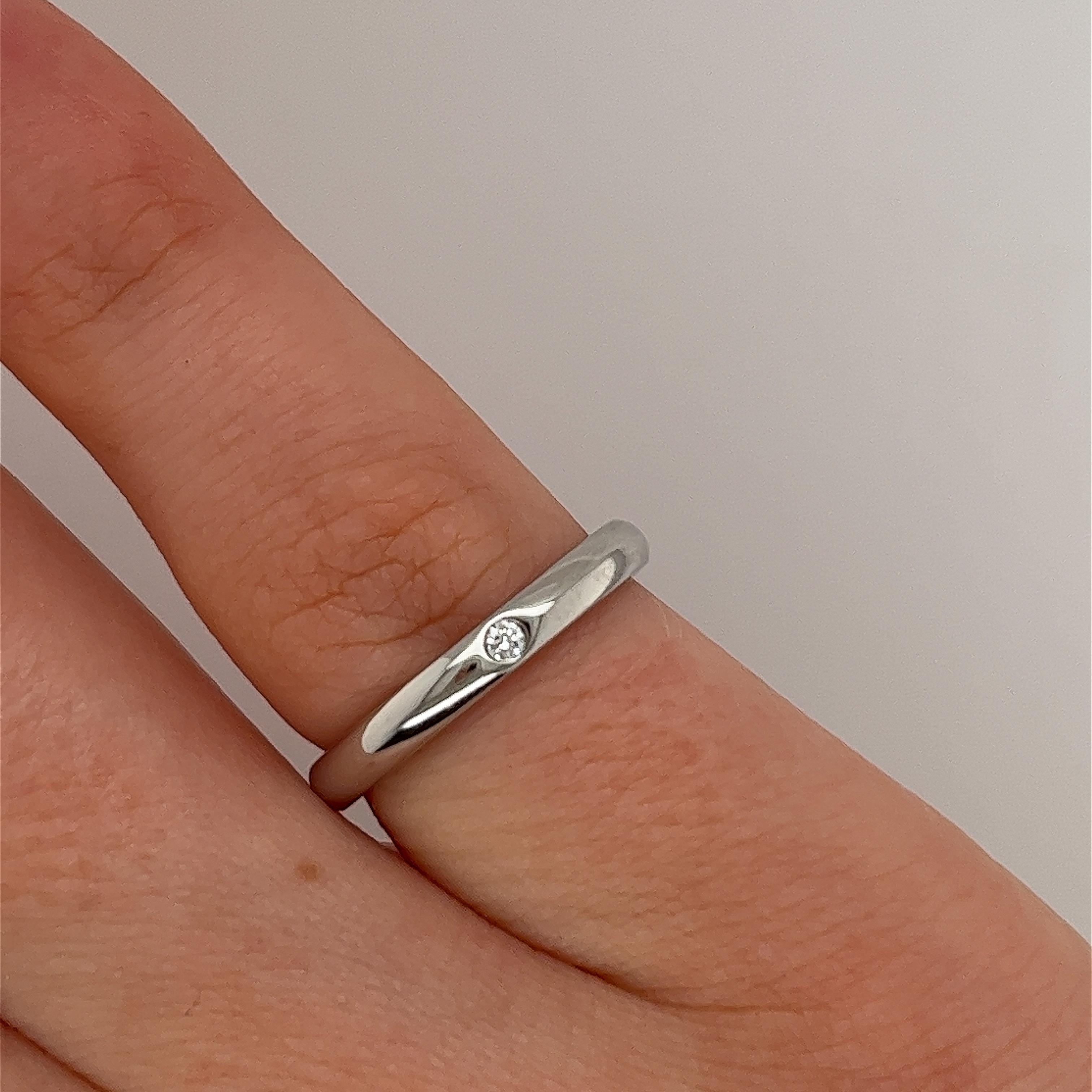 Tiffany & Co Elsa Peretti Platin 0,02 Karat Diamant-Ring Damen