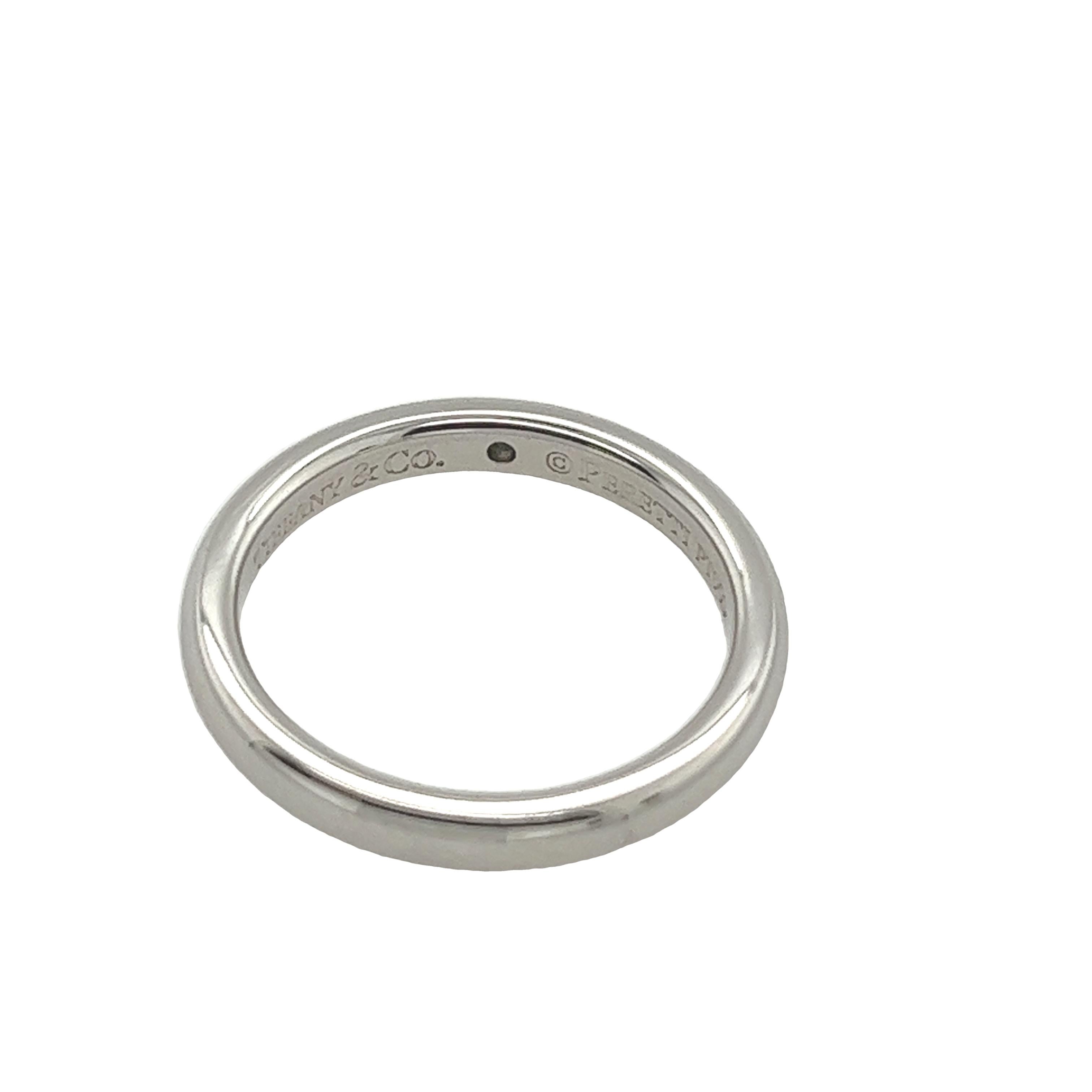 Tiffany & Co Elsa Peretti Platinum 0.02ct Diamond Band Ring For Sale 2