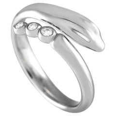 Tiffany & Co. Elsa Peretti Platinum 0.09ct Diamond Snake Coil Ring