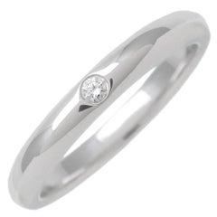 TIFFANY & Co. Elsa Peretti Platinum .02ct Diamond Band Ring 7