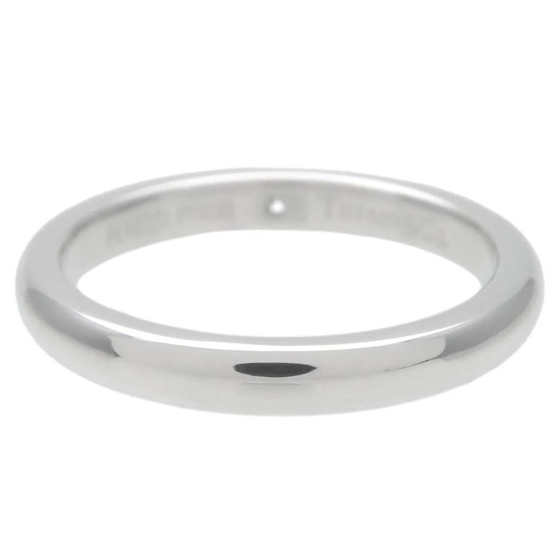 TIFFANY & Co. Elsa Peretti Platinum .02 Diamond Band Ring 7 Excellent état - En vente à Los Angeles, CA
