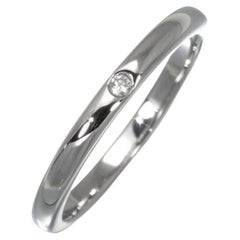 TIFFANY & Co. Elsa Peretti Platinum .02 Diamond Band Ring 7
