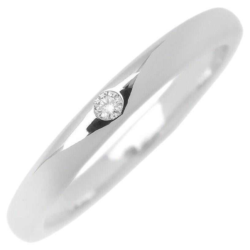 TIFFANY & Co. Elsa Peretti Anillo de Platino con .02 Diamantes 7 Nuevo