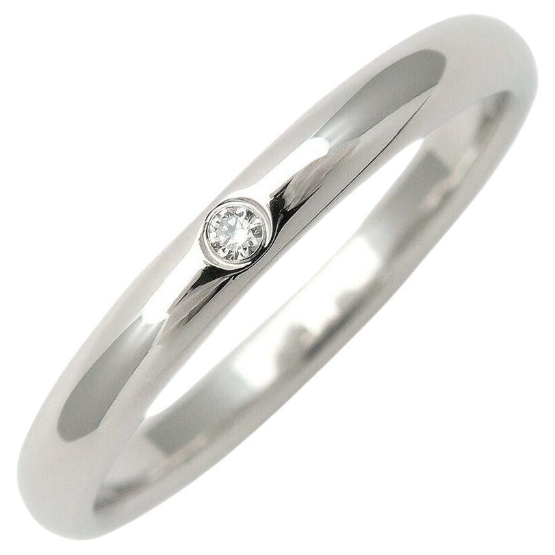 TIFFANY & Co. Elsa Peretti Platinum .02 Diamond Band Ring 8.5