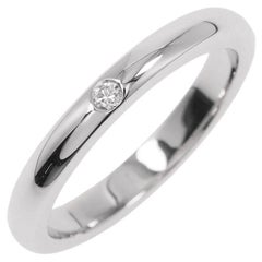 TIFFANY & Co. Elsa Peretti Platinum .02ct Diamond Band Ring 4.5