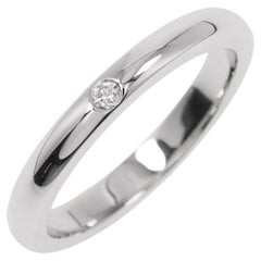 TIFFANY & Co. Elsa Peretti Platinum .02ct Diamond Band Ring 4.5