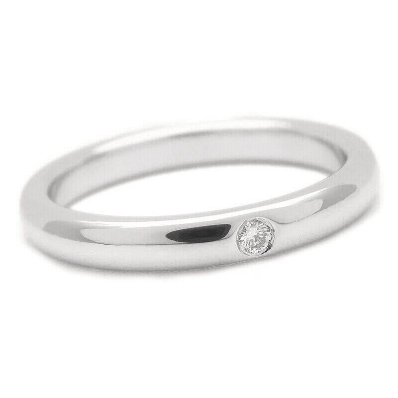 Taglio rotondo TIFFANY & Co. Elsa Peretti, anello in platino con fascia di diamanti da 0,02 ct. 5,5 in vendita