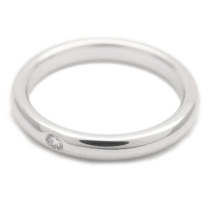 TIFFANY & Co. Elsa Peretti, anello in platino con fascia di diamanti da 0,02 ct. 5,5 In condizioni ottime in vendita a Los Angeles, CA