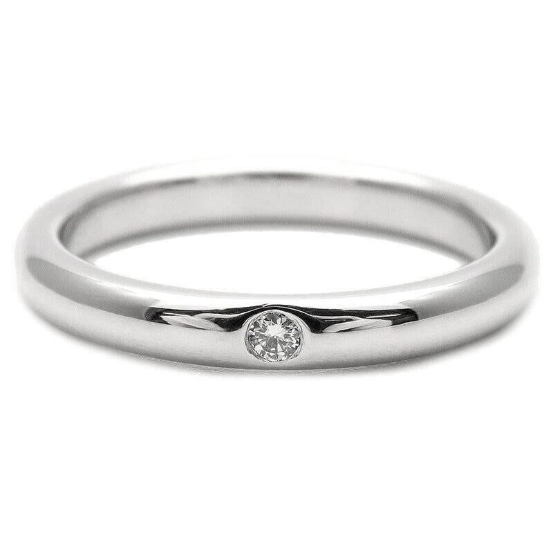 TIFFANY & Co. Anillo Elsa Peretti de platino y diamantes de 0,02 ct 6 Corte redondo en venta