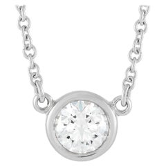 Tiffany & Co. Collier solitaire Elsa Peretti en platine avec diamants de 0::33 ct