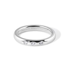 TIFFANY & Co. Elsa Peretti Platinum .06ct Diamond Stacking Band Ring 4.5