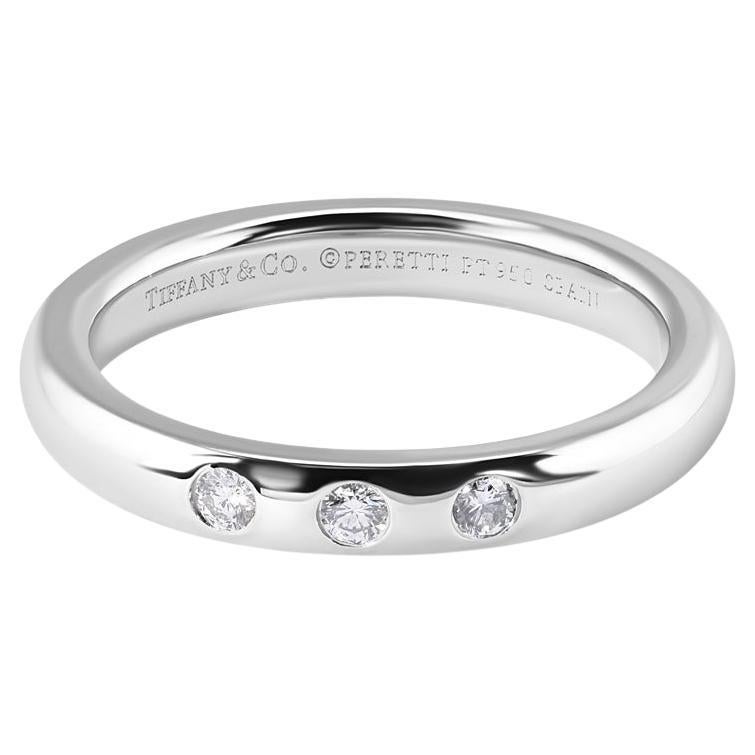 TIFFANY & Co. Anillo Elsa Peretti de platino con diamantes de 0,06 ct 4,5