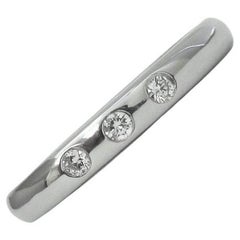 TIFFANY & Co. Elsa Peretti Platine .06ct Diamond Stacking Band Ring 5