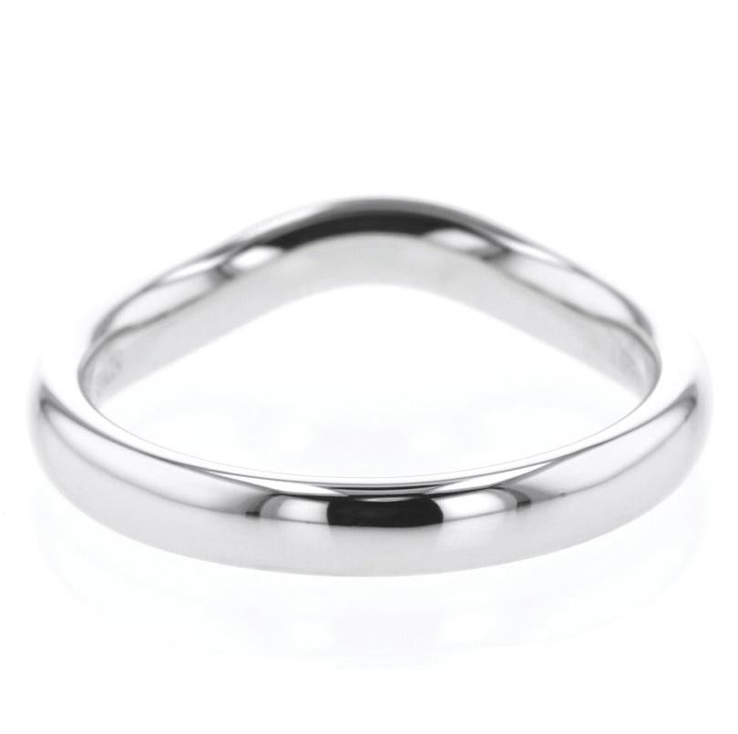 Women's TIFFANY & Co. Elsa Peretti Platinum .10ct Diamond 3mm Curved Band Ring 6.5 For Sale
