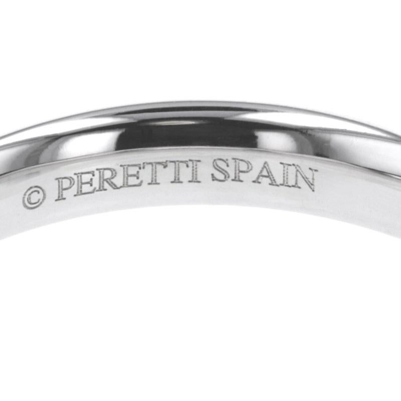 TIFFANY & Co. Elsa Peretti Platinum .10ct Diamond 3mm Curved Band Ring 6.5 For Sale 2