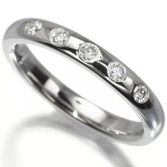 TIFFANY & Co. Elsa Peretti Platinum .10ct Diamond Stacking Band Ring 5