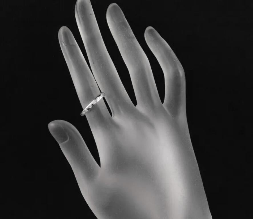 Women's TIFFANY & Co. Elsa Peretti Platinum .10ct Diamond Stacking Band Ring 5 For Sale