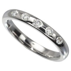 TIFFANY & Co. Elsa Peretti Platine .10ct Diamond Stacking Band Ring 5 New