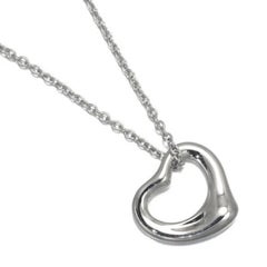 TIFFANY & Co. Elsa Peretti Platinum 11mm Open Heart Pendant Necklace