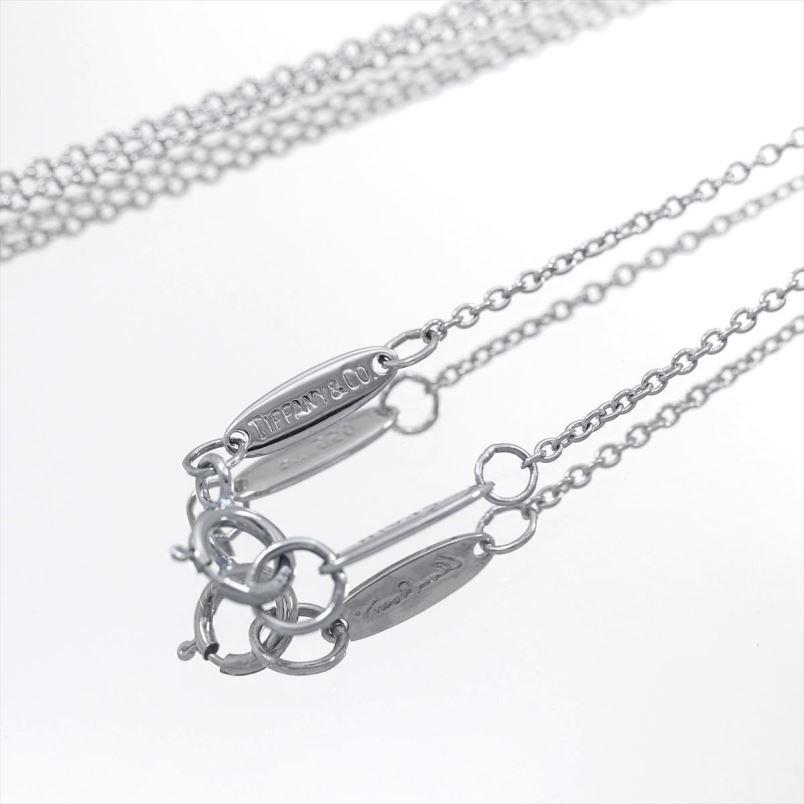 TIFFANY & Co. Elsa Peretti Platinum 16mm Open Heart Pendant Necklace For Sale 2
