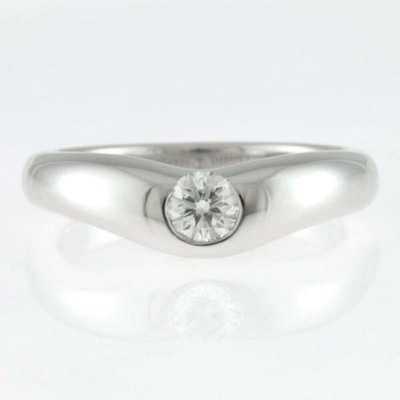 Taille ronde TIFFANY & Co. Elsa Peretti Platinum .18ct Diamond Curved Band Ring 4.5 en vente