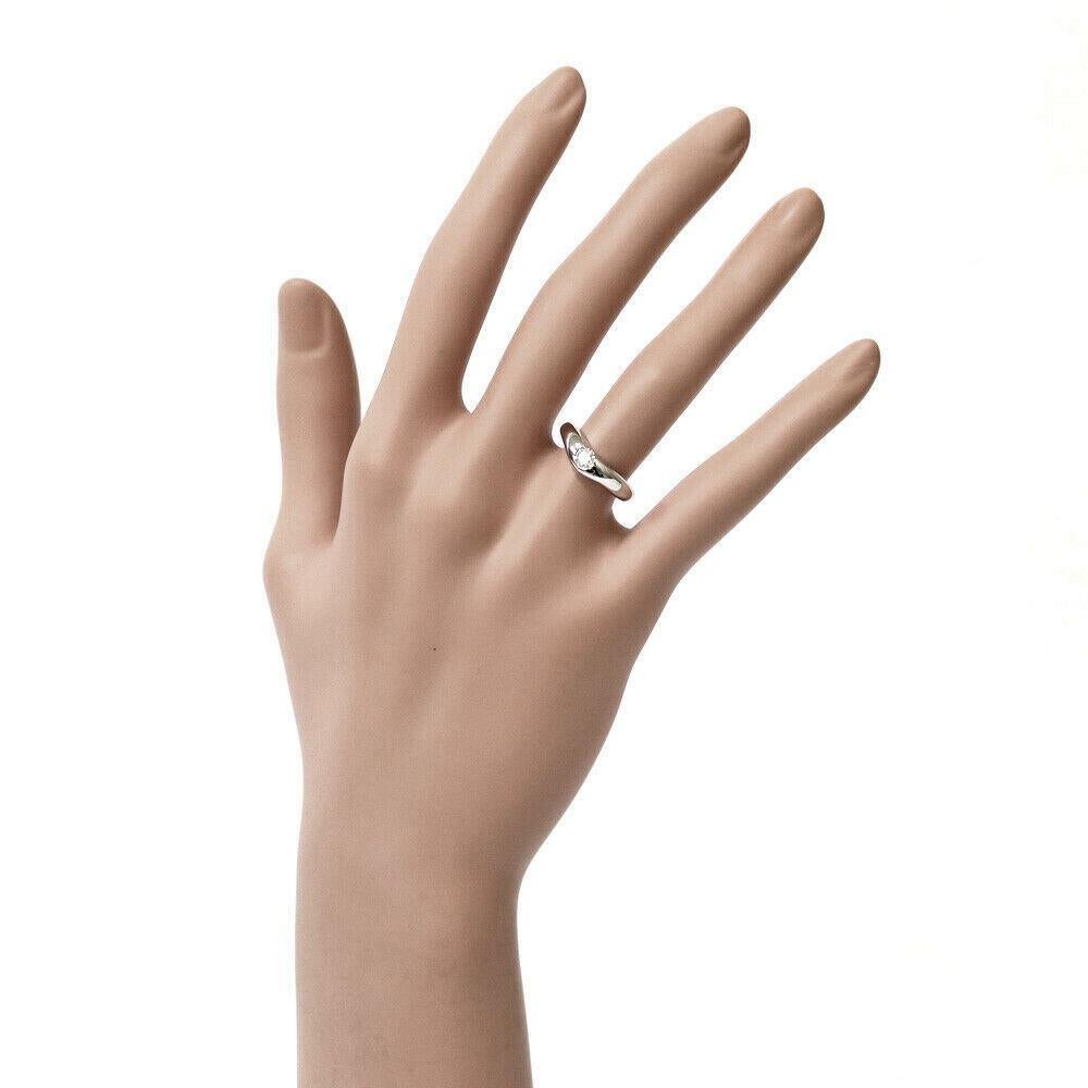 TIFFANY & Co. Elsa Peretti Platinum .18ct Diamond Curved Band Ring 4.5 en vente 1