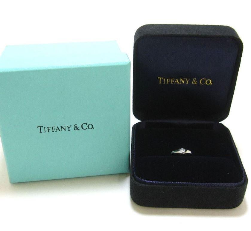 TIFFANY & Co. Elsa Peretti Platinum .18ct Diamond Curved Band Ring 4.5 For Sale 1