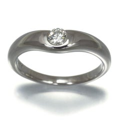 TIFFANY & Co. Elsa Peretti Platinum .18ct Diamond Curved Band Ring 5