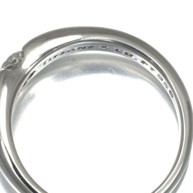 TIFFANY & Co. Elsa Peretti Platinum .18ct Diamond Curved Band Ring 5 For Sale 1