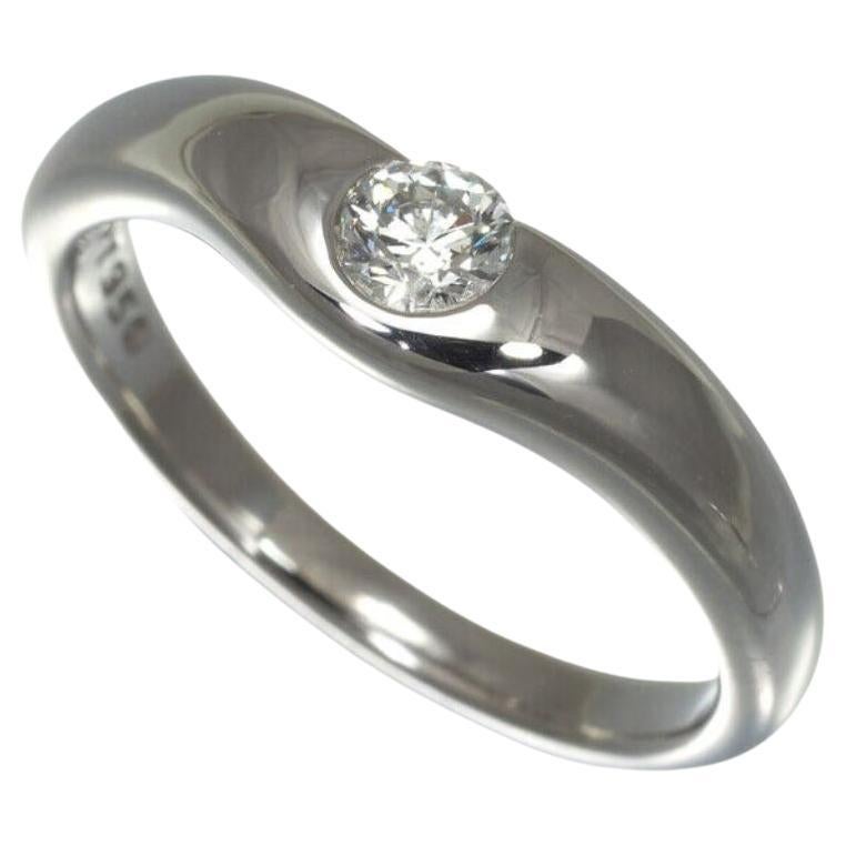 TIFFANY & Co. Elsa Peretti Platin .18 Karat Diamant Gebogener Ring 5