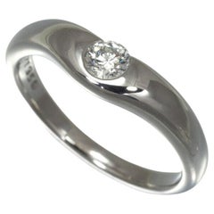 TIFFANY & Co. Elsa Peretti Platinum .18ct Diamond Curved Band Ring 5