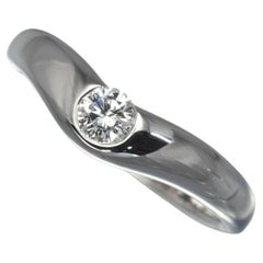TIFFANY & Co. Elsa Peretti Platinum .18ct Diamond Curved Band Ring 6