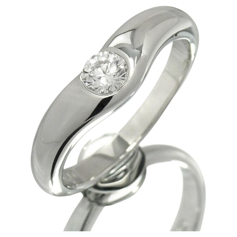 TIFFANY & Co. Elsa Peretti Platinum .18ct Diamond Curved Band Ring 7 For Sale