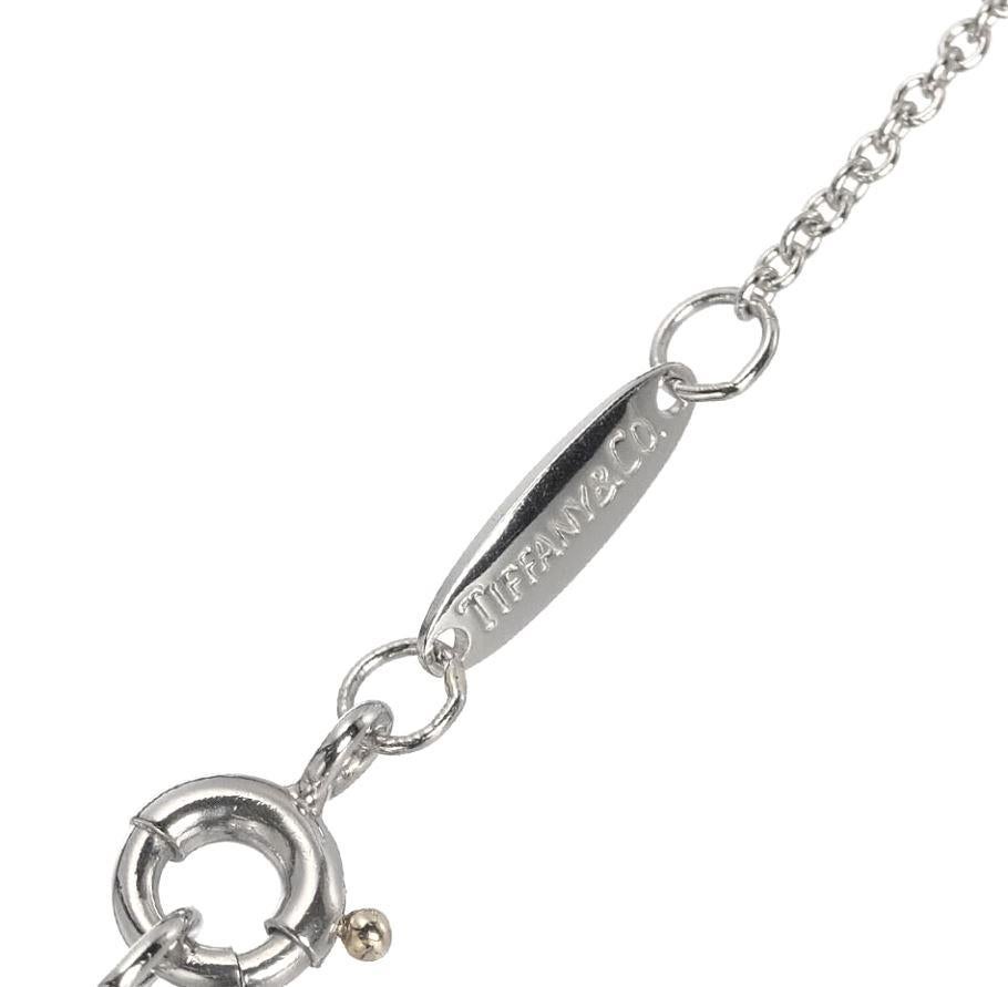 TIFFANY & Co. Elsa Peretti Platinum .20ct Diamond Cross Pendant Necklace  For Sale 1