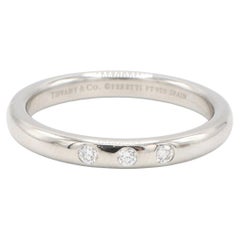 Tiffany & Co. Elsa Peretti Platinum 3 Stone Natural Diamond Band Ring