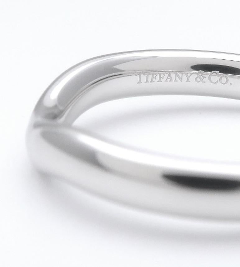 TIFFANY & Co. Elsa Peretti Platin 3mm geschwungener Ehering 7,5 Damen im Angebot